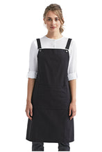 Artisan Collection by Reprime Black Cross Back Bib Adjustable Apron (1 Large Pocket)