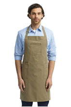 Artisan Collection by Reprime Khaki Khaki Cotton Chino Adjustable Bib Apron (3 Pocket)