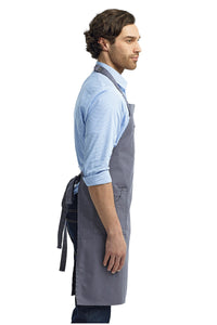 Artisan Collection by Reprime Steel Steel Cotton Chino Adjustable Bib Apron (3 Pocket)