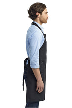 Artisan Collection by Reprime Black Black Cotton Chino Adjustable Bib Apron (3 Pocket)