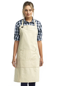 Artisan Collection by Reprime Natural Bib Adjustable Apron (4 Pocket Pouch)