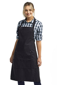 Artisan Collection by Reprime Black Bib Adjustable Apron (4 Pocket Pouch)