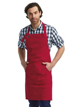 Artisan Collection by Reprime Red Bib Adjustable Apron (4 Pocket Pouch)
