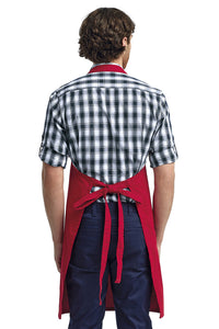 Artisan Collection by Reprime Red Bib Adjustable Apron (4 Pocket Pouch)