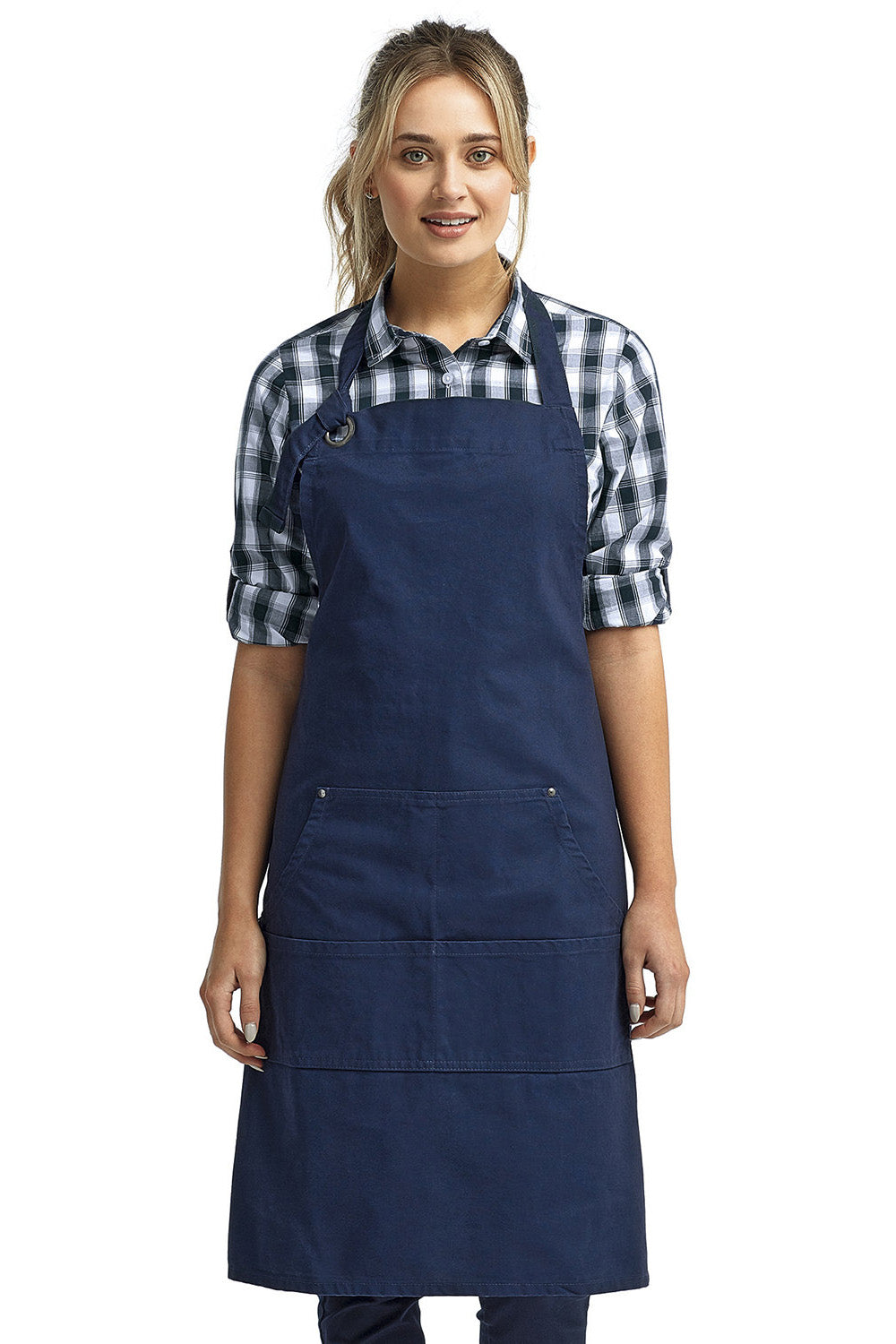 Artisan Collection by Reprime Navy Bib Adjustable Apron (4 Pocket Pouch)