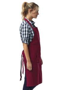 Artisan Collection by Reprime Burgundy Bib Adjustable Apron (4 Pocket Pouch)