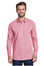 Artisan Collection by Reprime Red / White / XS Men's Microcheck Long Sleeve Cotton Shirt