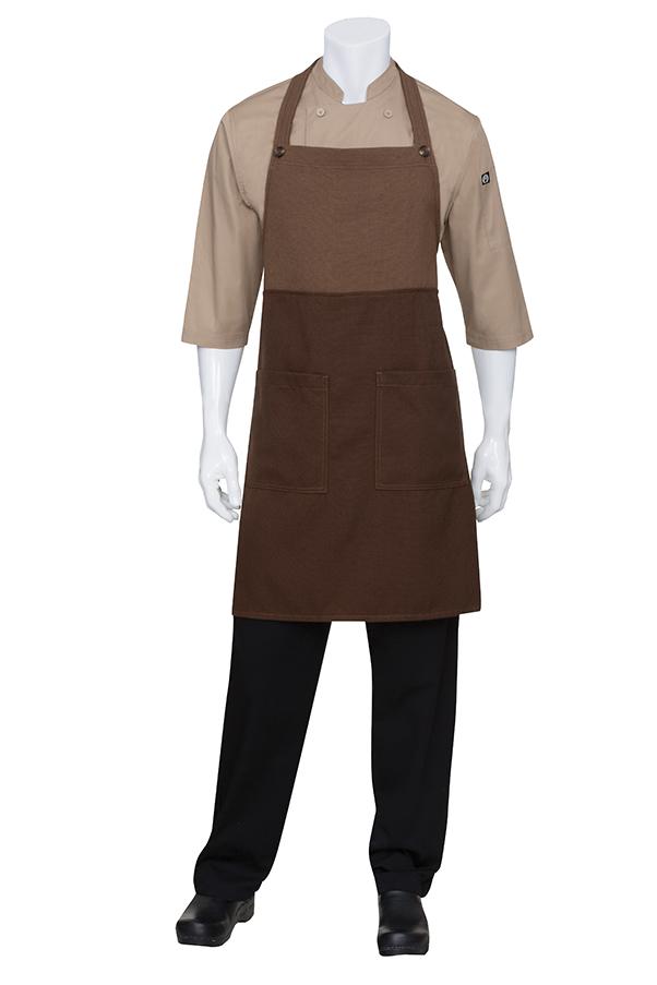 Chef Works Soho Chocolate & Cub Contrast Bib Apron