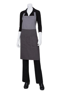 Chef Works Soho Frost & Grey Contrast Bib Apron