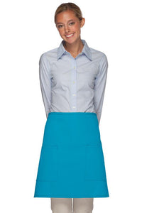 Cardi / DayStar Turquoise Half Bistro Apron (2 Patch Pockets)