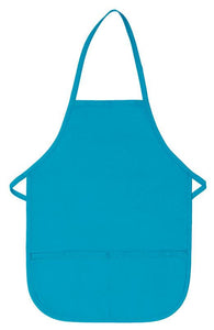 Cardi / DayStar Turquoise Kid's XL Bib Apron (2 Pockets)