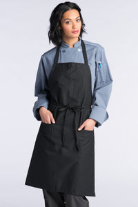 Uncommon Threads Black Bib Apron (3 Patch Pocket)