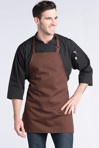 Uncommon Threads Brown Bib Adjustable Apron (No Pockets)