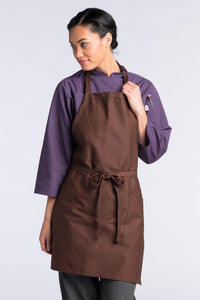 Uncommon Threads Brown Bib Adjustable Apron (2 Patch Pocket)