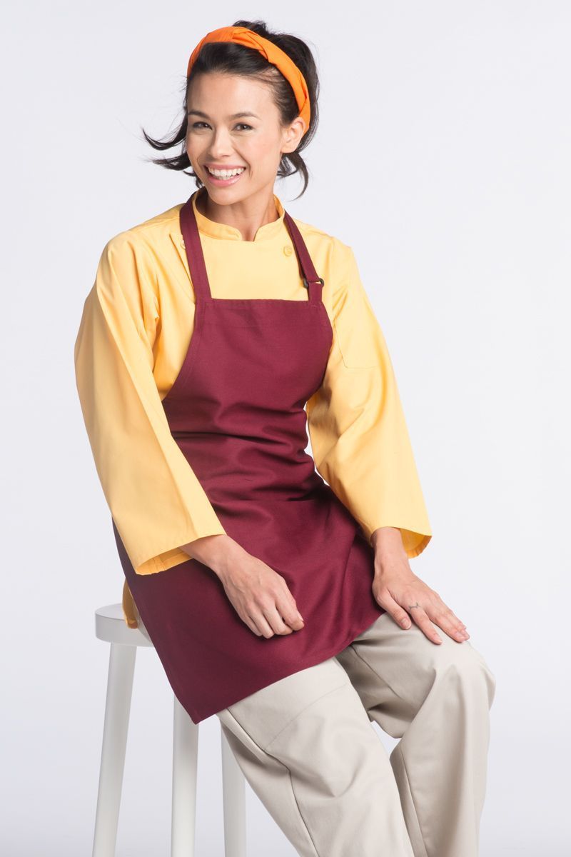 Uncommon Threads Burgundy Bib Adjustable Apron (No Pockets)