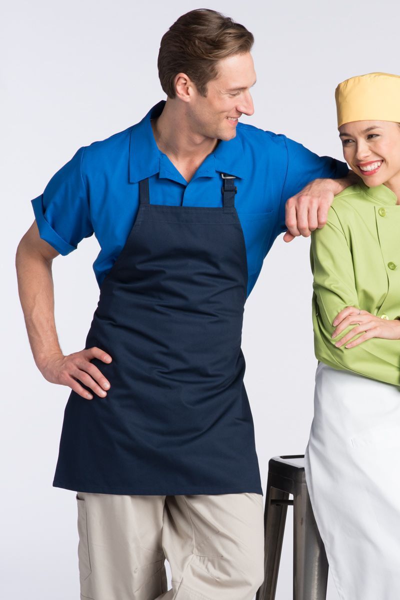 Uncommon Threads Navy Bib Adjustable Apron (No Pockets)