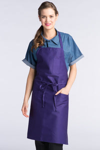 Uncommon Threads Purple Bib Apron (3 Patch Pocket)