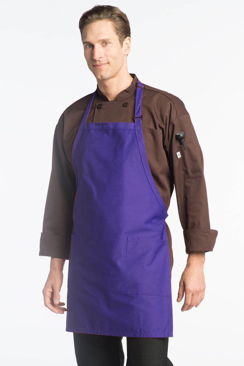 Uncommon Threads Purple Bib Adjustable Apron (2 Patch Pockets)