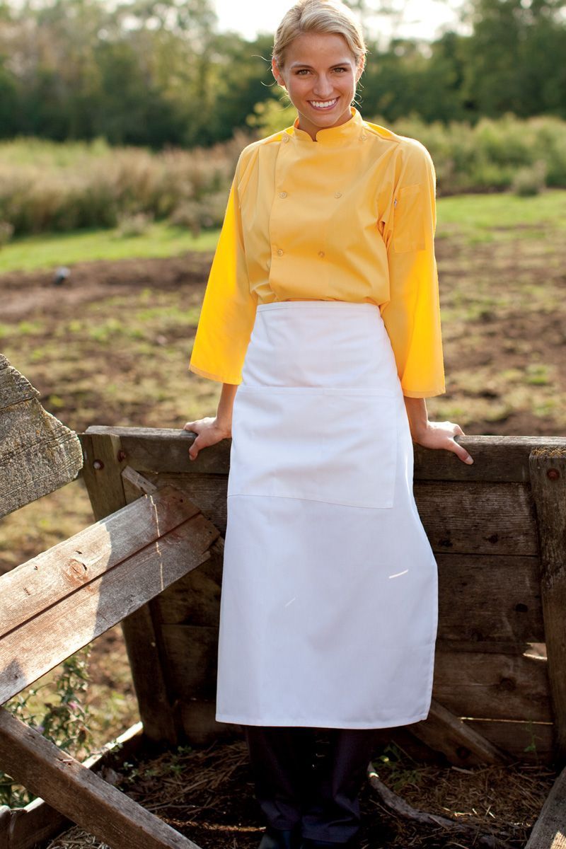 Uncommon Threads White Full Bistro Apron (3 Pockets)