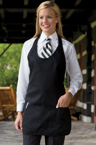 Uncommon Threads Black Scoop Neck Bib Adjustable Apron (3 Pockets)