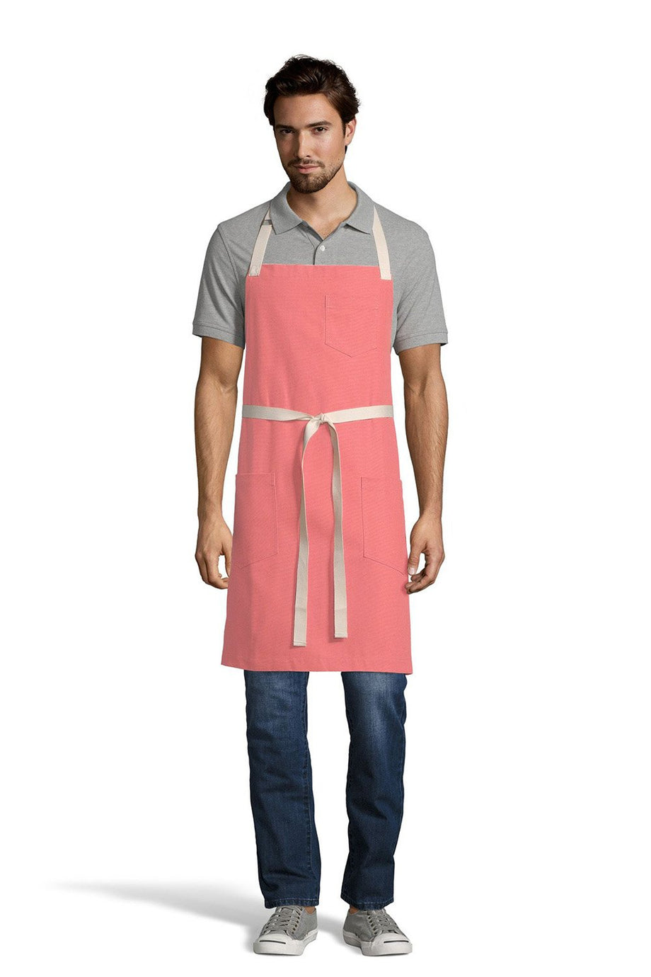 UT Black Collection Coral Pink Vibe Bib Apron