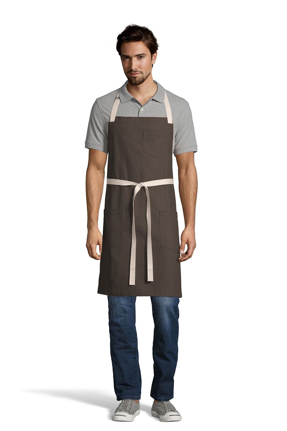 UT Black Collection Dark Brown Vibe Bib Apron