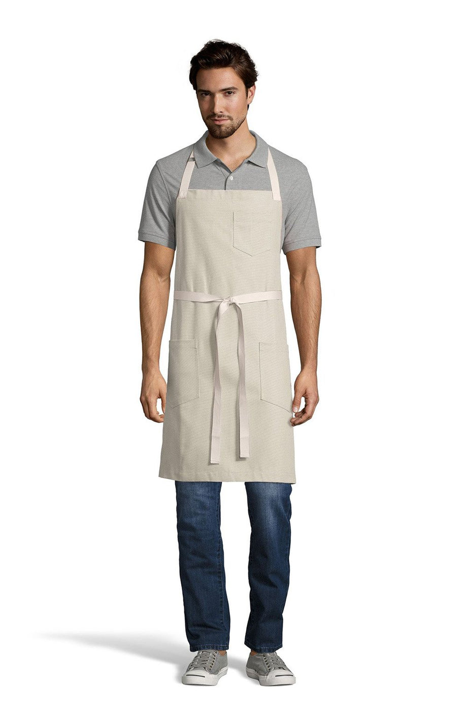 UT Black Collection Sand Beige Vibe Bib Apron