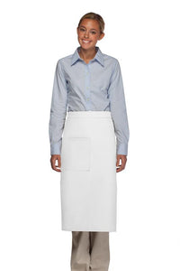 Cardi / DayStar White Full Bistro Apron (1 Pocket)