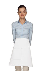 Cardi / DayStar White Half Bistro Apron (1 Pocket)