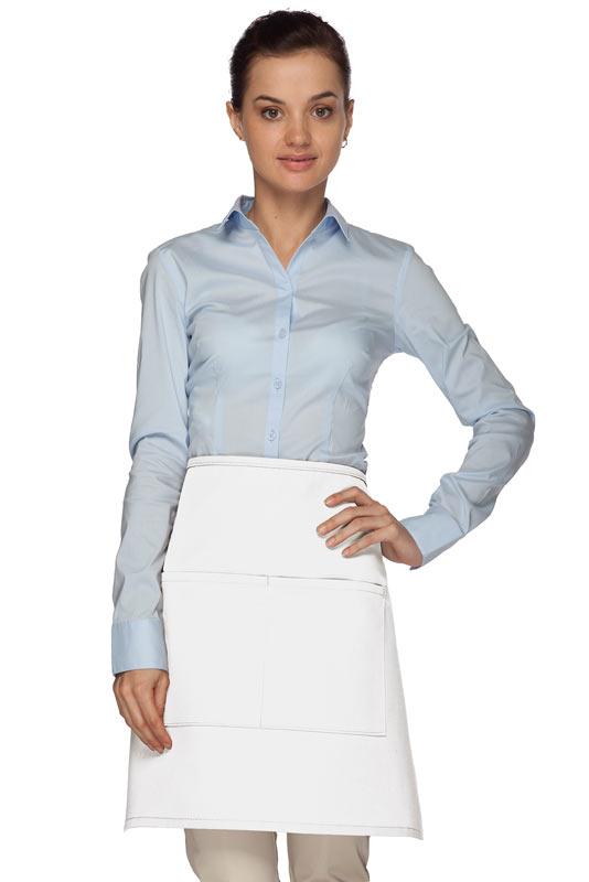 Cardi / DayStar White Half Bistro Apron (2 Pockets)