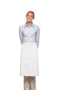 Cardi / DayStar White 3/4 Bistro Apron (2 Pockets)