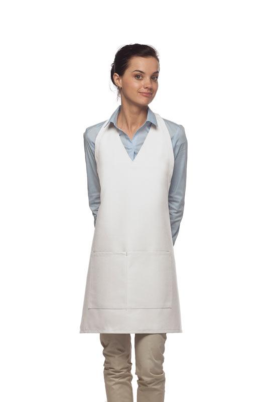 Cardi / DayStar White Deluxe V-Neck Tuxedo Apron (2 Pockets)