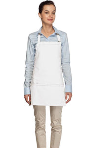 Cardi / DayStar White Deluxe Deluxe Bib Adjustable Apron (3 Pockets)