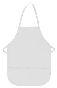 Cardi / DayStar White Kid's XL Bib Apron (2 Pockets)