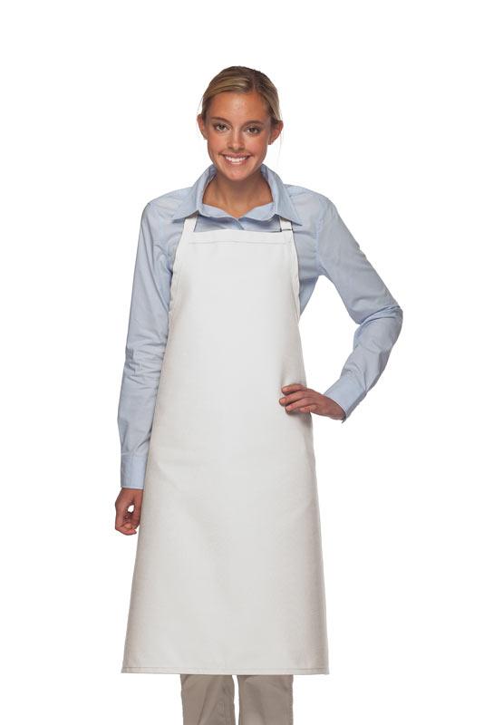 White Deluxe XL Butcher Adjustable Apron (No Pockets) ApronWarehouse