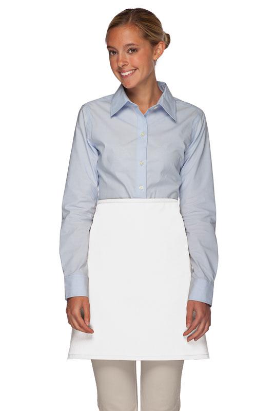 White Deluxe Half Bistro Apron (No Pockets) – ApronWarehouse
