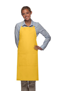 Cardi / DayStar Yellow Deluxe Butcher Adjustable Apron (2 Pockets)