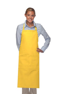 Cardi / DayStar Yellow Deluxe XL Butcher Adjustable Apron (2 Pockets)