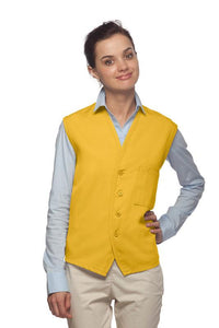 Cardi / DayStar Yellow 4-Button Unisex Vest with 1 Pocket